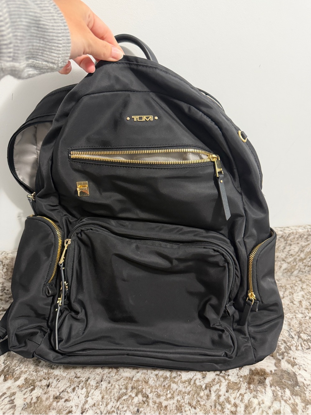 TUMI Carson Backpack - Black & Gold